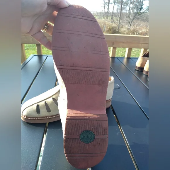 Men's Vintages Roots Leather Shoes, Sandals, Size 10.5D, Light Tan / Nude - Picture 9 of 13